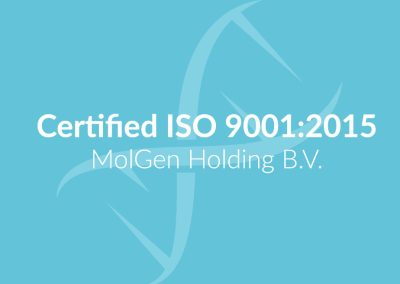 MolGen is ISO 9001:2015 Certified